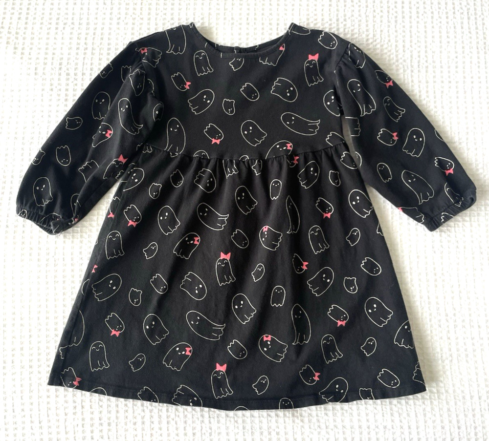 Baby Gap Girls Size 4 Years Halloween Dress Ghost Boos Bows Spooky